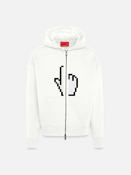 pointer / cursor - Zip Hoodie - made by SPREAD - OFF WHITE