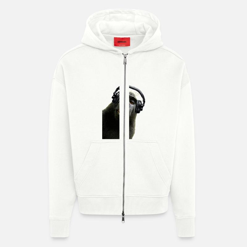 Hemd Monkey Music von Custom - Zip Hoodie - made by SPREAD - OFF WHITE