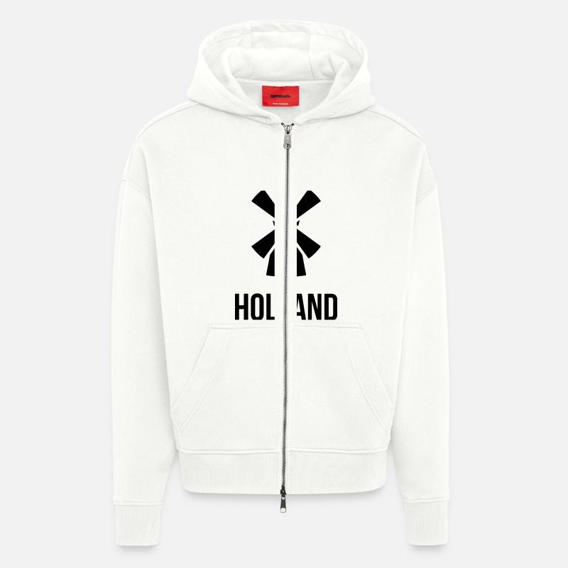 Moulin à vent Hollandais - Veste à capuche bio épaisse oversize fabriqué en UE - OFF WHITE