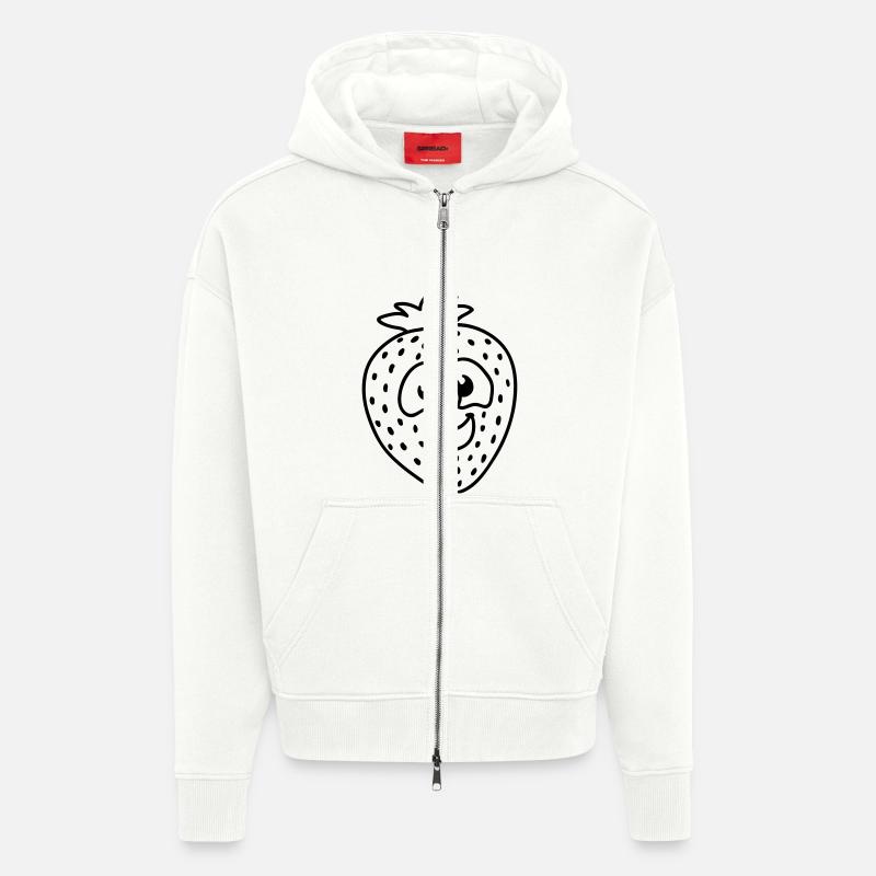 kleine Erdbeere - line - Zip Hoodie - made by SPREAD - OFF WHITE