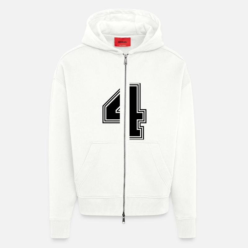 4_Nummer_4_(s31) - Zip Hoodie - made by SPREAD - OFF WHITE