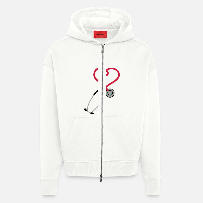 Stethoskop_sp7 - Zip Hoodie - made by SPREAD - OFF WHITE