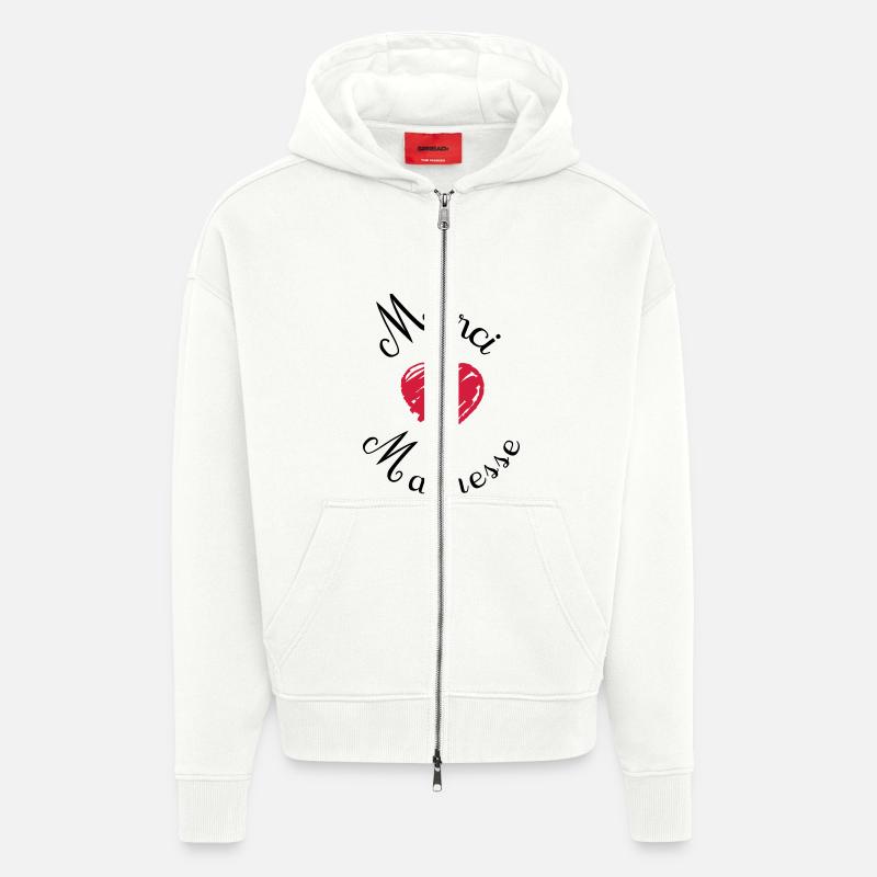 merci maîtresse cadeau fin année - Zip Hoodie - made by SPREAD - OFF WHITE