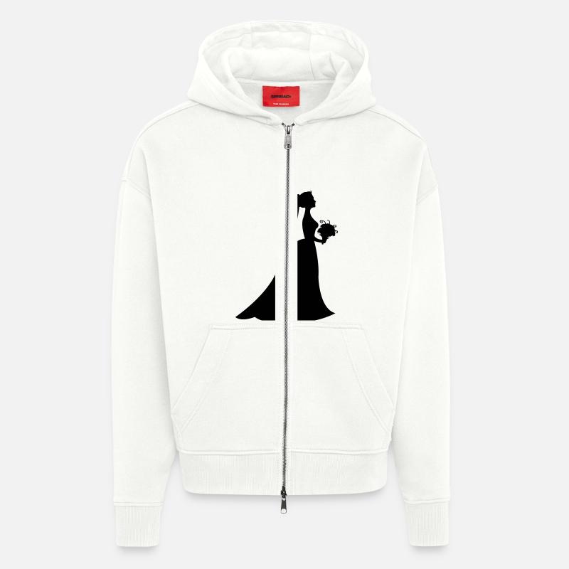braut - Veste à capuche bio épaisse oversize fabriqué en UE - OFF WHITE