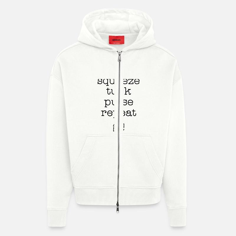Squeez, Tuck, Pulse, Repeat - Veste à capuche bio épaisse oversize fabriqué en UE - OFF WHITE