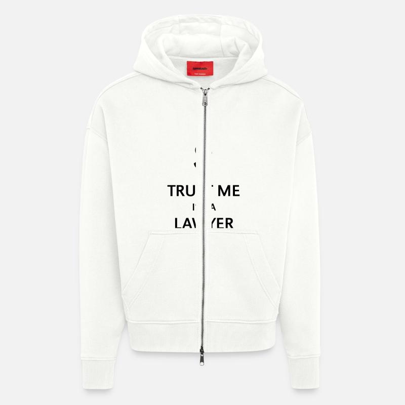 Croyez-moi, je suis avocat - Veste à capuche bio épaisse oversize fabriqué en UE - OFF WHITE
