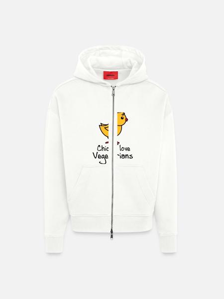 vegetarians - Zip Hoodie - made by SPREAD - OFF WHITE