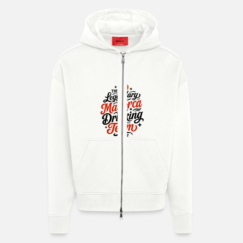 Mallorca Drinking Team - Veste à capuche bio épaisse oversize fabriqué en UE - OFF WHITE