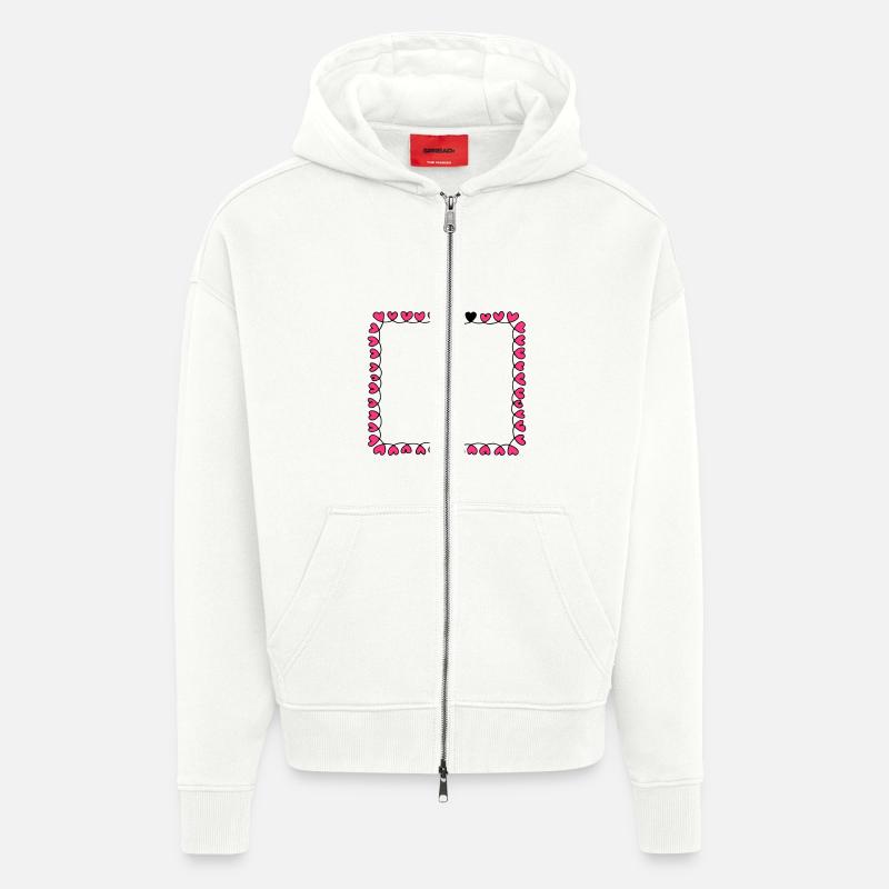 Rahmen Herzen - Zip Hoodie - made by SPREAD - OFF WHITE