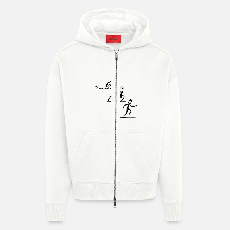 triatlon - Veste à capuche bio épaisse oversize fabriqué en UE - OFF WHITE