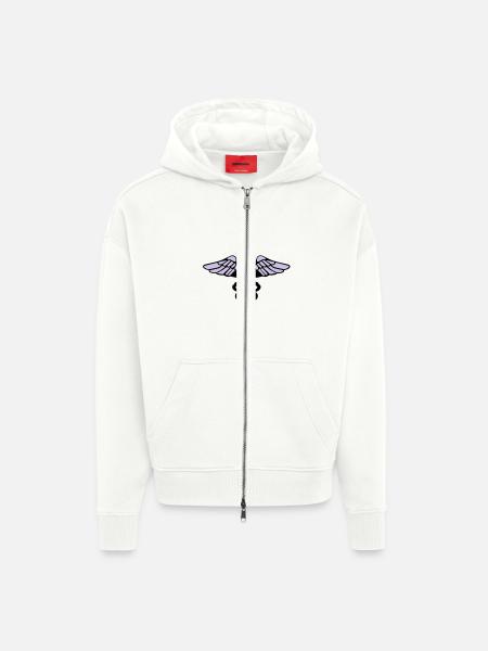 Caduceus - Zip Hoodie - made by SPREAD - OFF WHITE