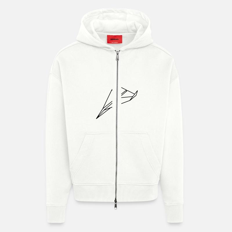 Papier _Flugzeug_a1 - Zip Hoodie - made by SPREAD - OFF WHITE