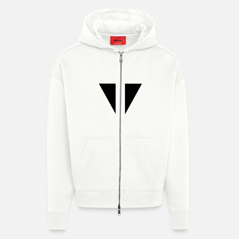 Triangle - Veste à capuche bio épaisse oversize fabriqué en UE - OFF WHITE