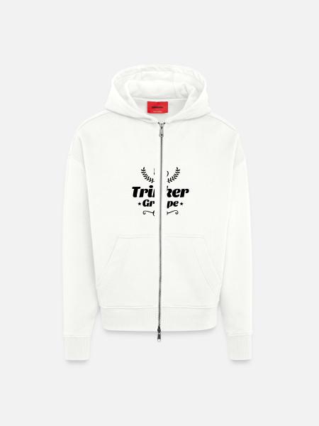 trinker gruppe bier - Zip Hoodie - made by SPREAD - OFF WHITE