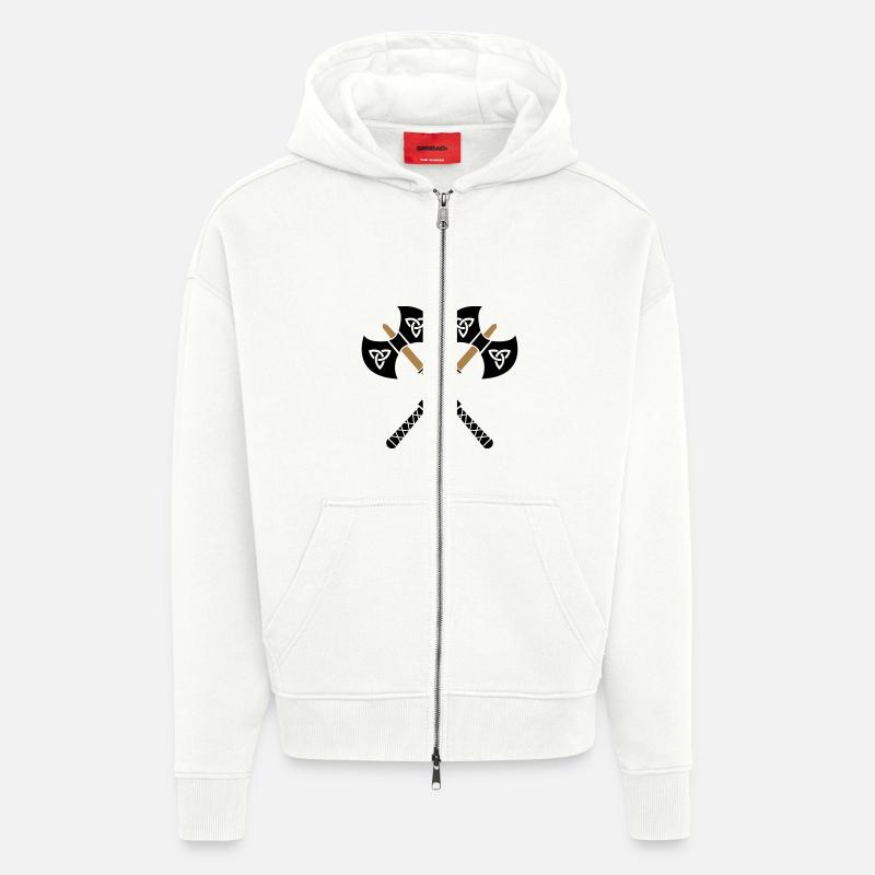 wikinger_aexte_02 - Veste à capuche bio épaisse oversize fabriqué en UE - OFF WHITE