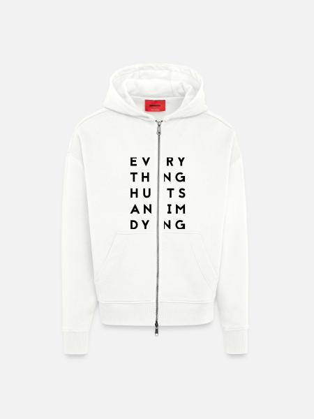 everythinghurts - Zip Hoodie - made by SPREAD - OFF WHITE