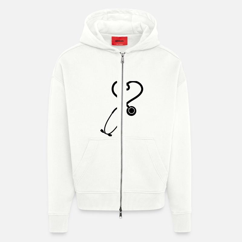Stethoskop_2_sp7 - Zip Hoodie - made by SPREAD - OFF WHITE