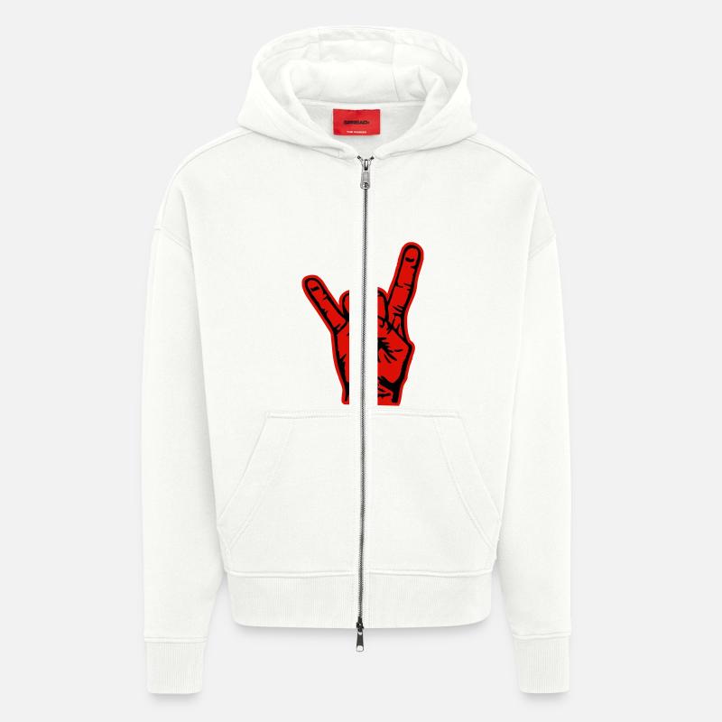 pommesgabel - Zip Hoodie - made by SPREAD - OFF WHITE