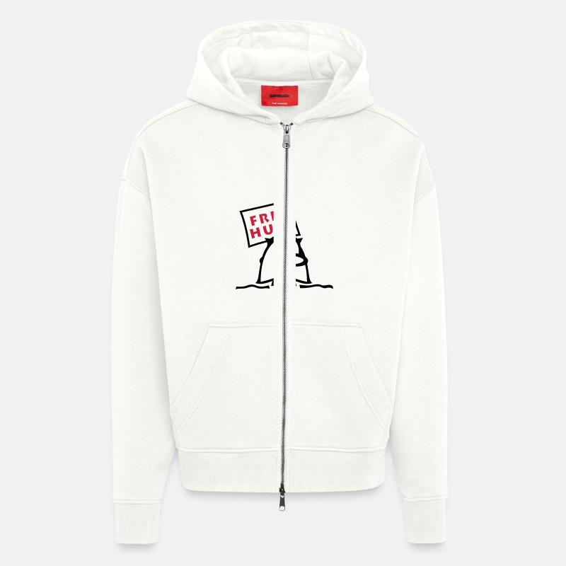 TWEETLERCOOLS - ÉTREINTES LIBRES - Veste à capuche bio épaisse oversize fabriqué en UE - OFF WHITE