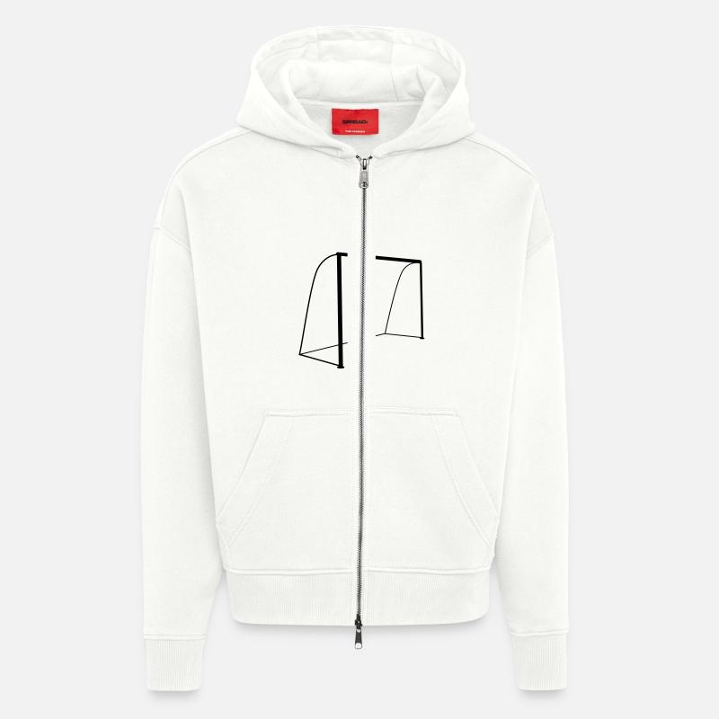 l'objectif - Veste à capuche bio épaisse oversize fabriqué en UE - OFF WHITE