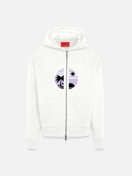 sunset_beach2 - Zip Hoodie - made by SPREAD - OFF WHITE