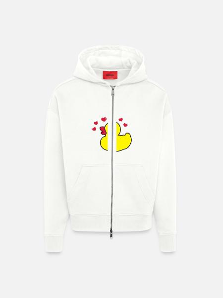 quitsche_enten_love2 - Zip Hoodie - made by SPREAD - OFF WHITE