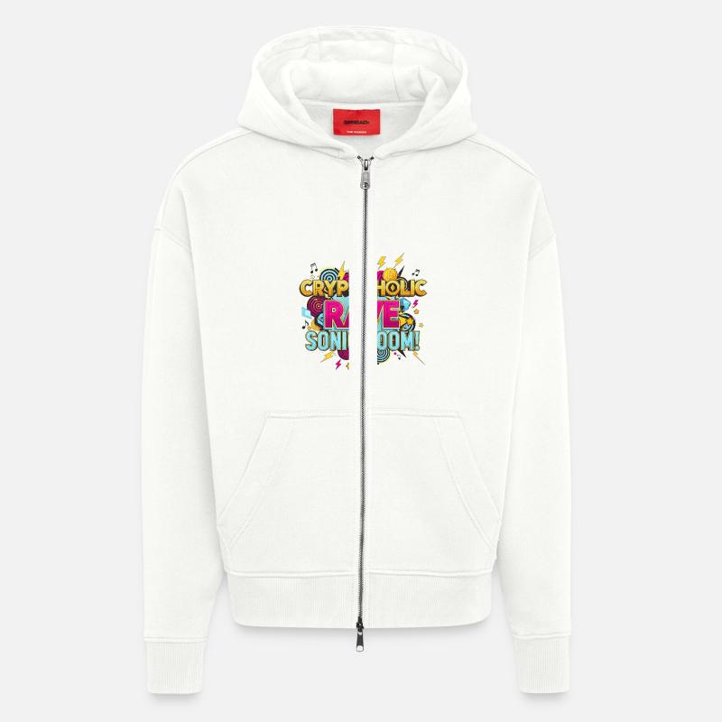 Crypto Trader Techno Kunst - Zip Hoodie - made by SPREAD - OFF WHITE