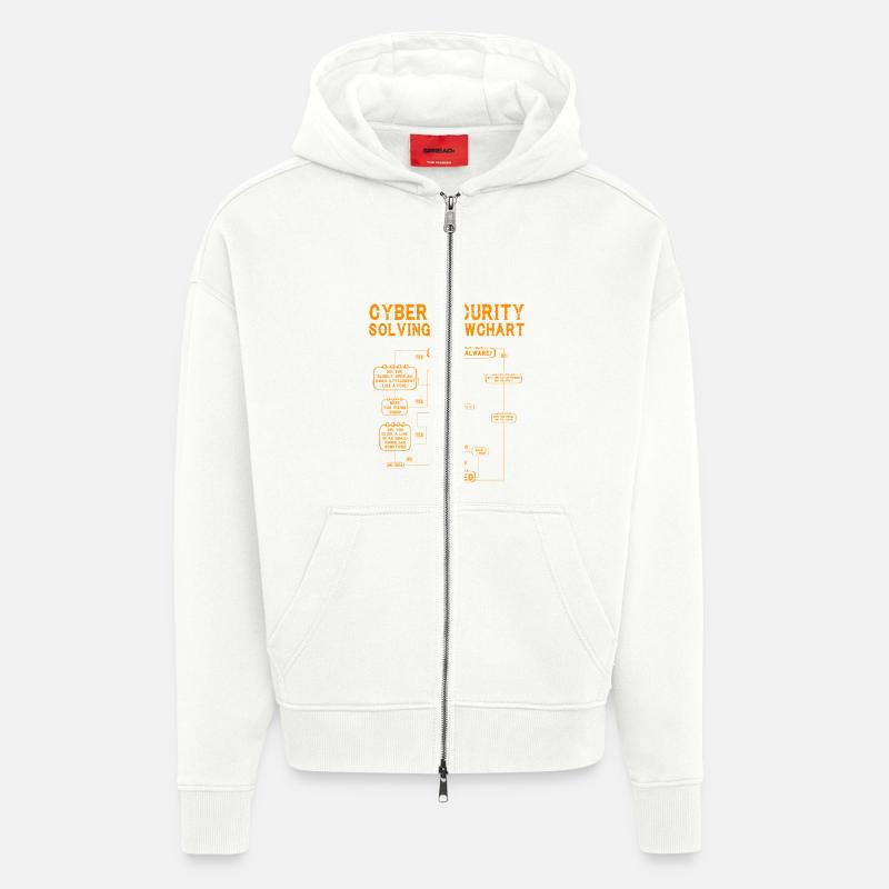 Cyber Security Solving Flowchart - Zip Hoodie - made by SPREAD - OFF WHITE