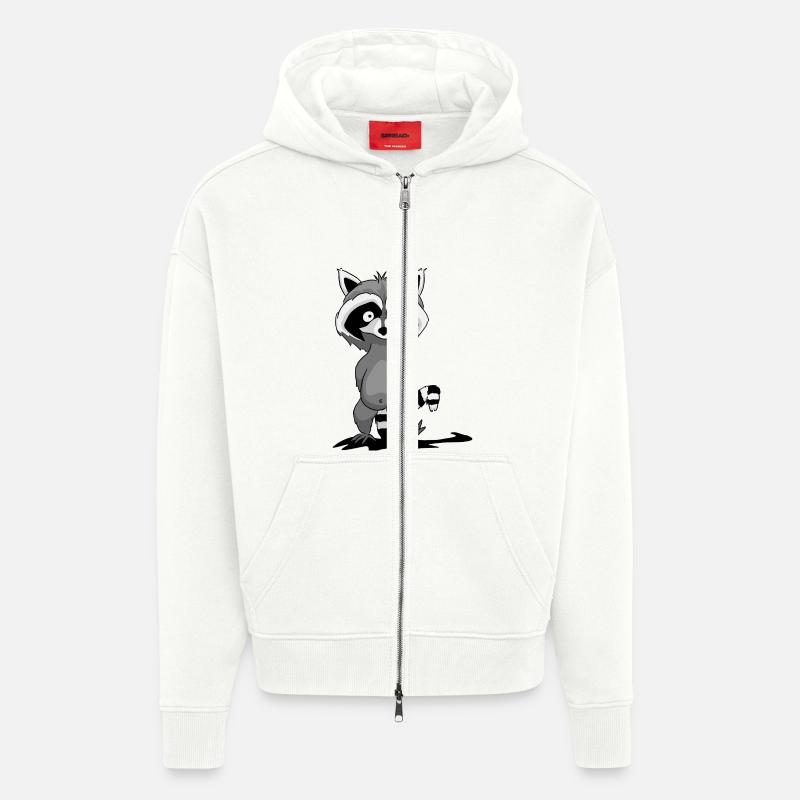 petit raton laveur - Veste à capuche bio épaisse oversize fabriqué en UE - OFF WHITE