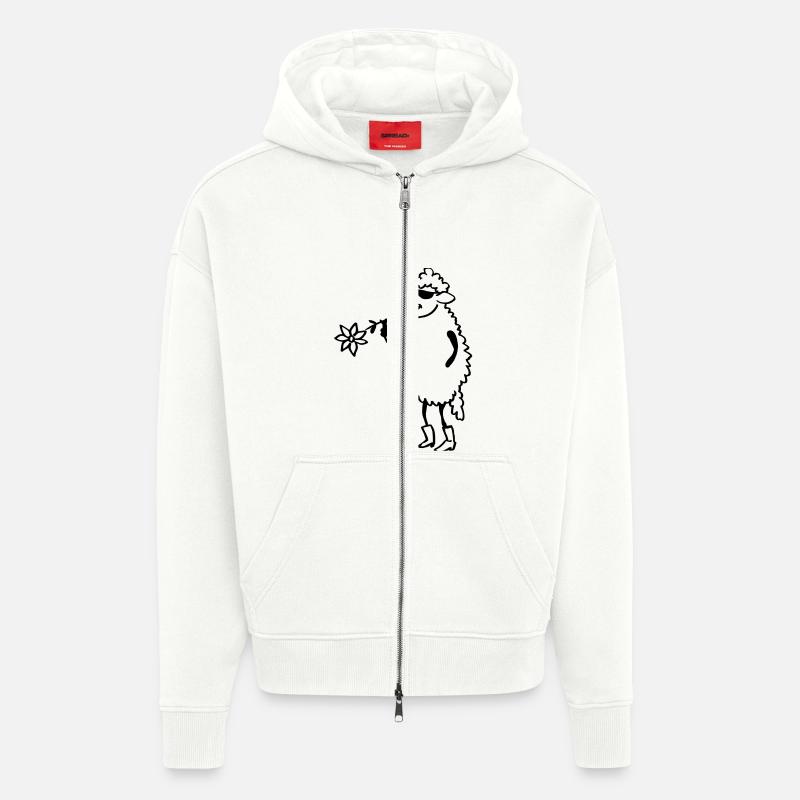 Cooles Schaf - Zip Hoodie - made by SPREAD - OFF WHITE