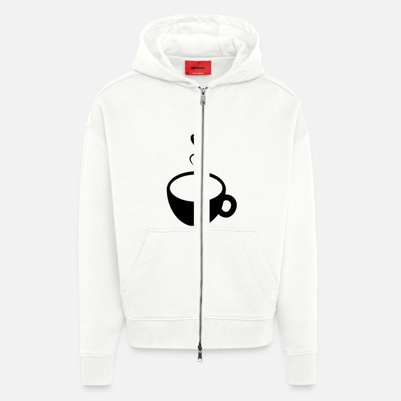 Kaffeetasse - Zip Hoodie - made by SPREAD - OFF WHITE