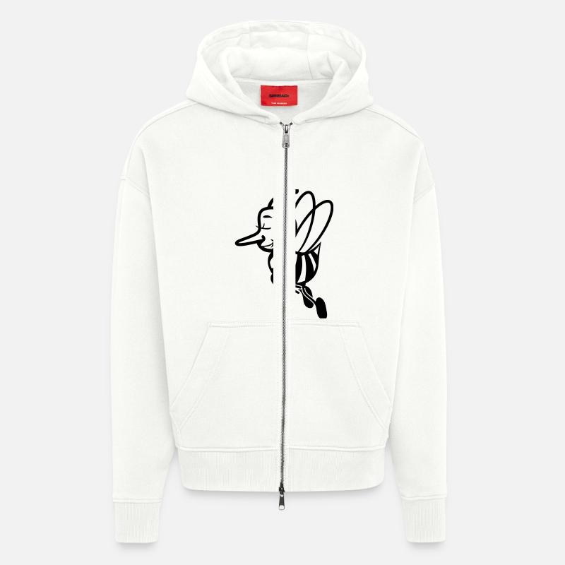 Bee mouche douce - Veste à capuche bio épaisse oversize fabriqué en UE - OFF WHITE
