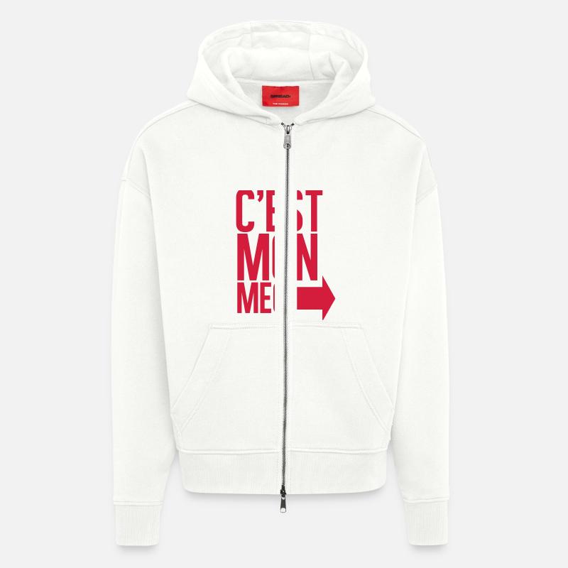 C'est mon mec - Veste à capuche bio épaisse oversize fabriqué en UE - OFF WHITE