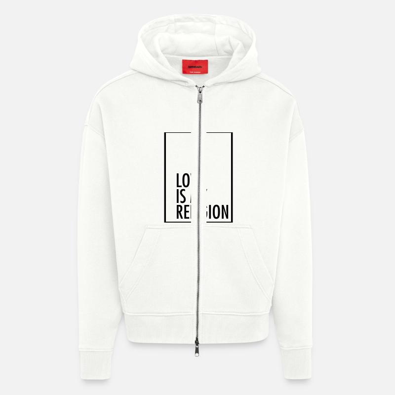 Love Is My Religion - Zip Hoodie - made by SPREAD - OFF WHITE