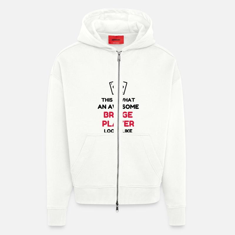 bridge / bridgeur / bridgeuse / cartes - Veste à capuche bio épaisse oversize fabriqué en UE - OFF WHITE
