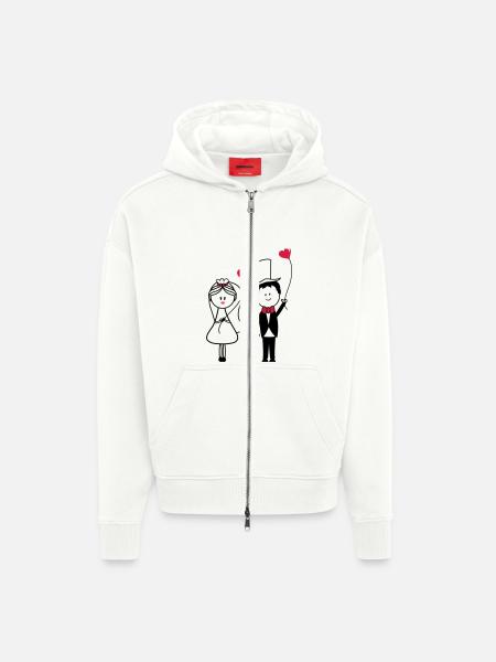 ehepaar_001 - Zip Hoodie - made by SPREAD - OFF WHITE