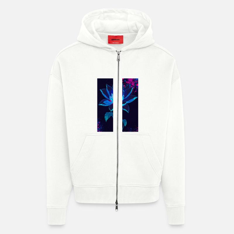S’épanouir dans le vide - Veste à capuche bio épaisse oversize fabriqué en UE - OFF WHITE