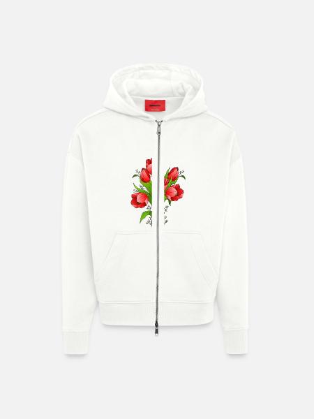 Blumen - Zip Hoodie - made by SPREAD - OFF WHITE