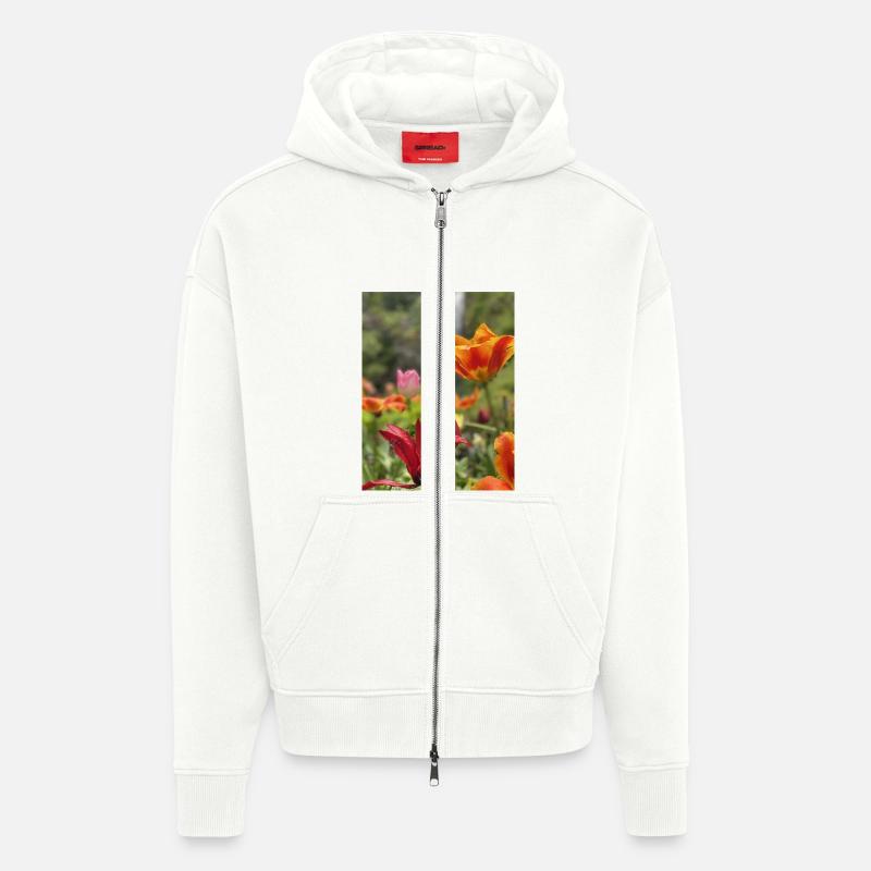 Tulpen bunt - Zip Hoodie - made by SPREAD - OFF WHITE