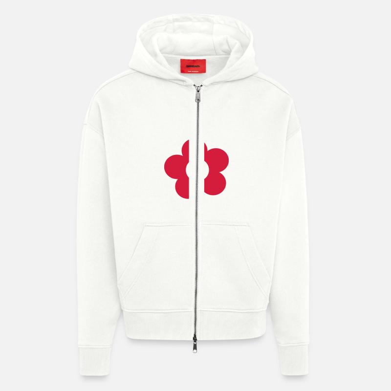 Fleur - Veste à capuche bio épaisse oversize fabriqué en UE - OFF WHITE