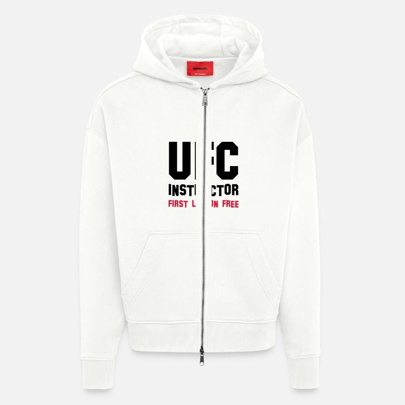ufc instructor - Veste à capuche bio épaisse oversize fabriqué en UE - OFF WHITE