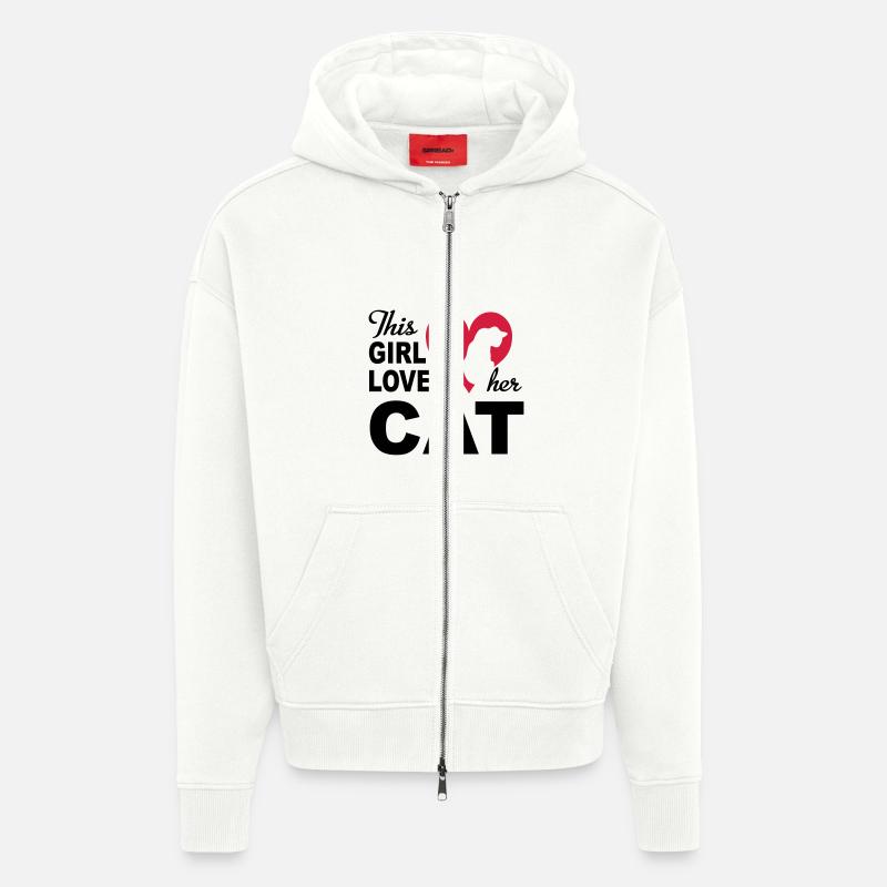 Chat - Veste à capuche bio épaisse oversize fabriqué en UE - OFF WHITE