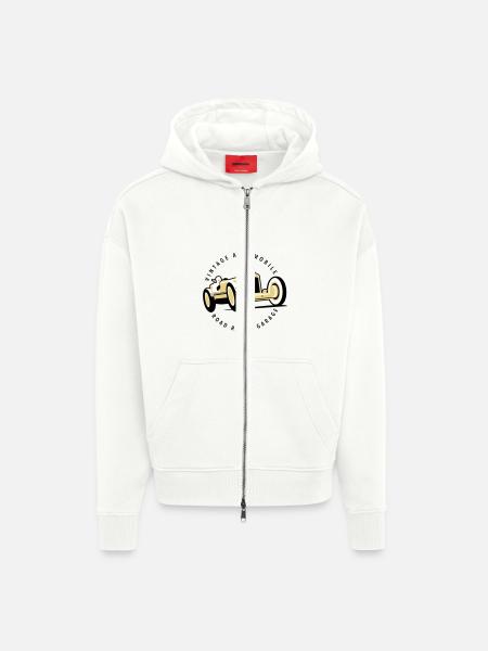 Car garage - Veste à capuche bio épaisse oversize fabriqué en UE - OFF WHITE
