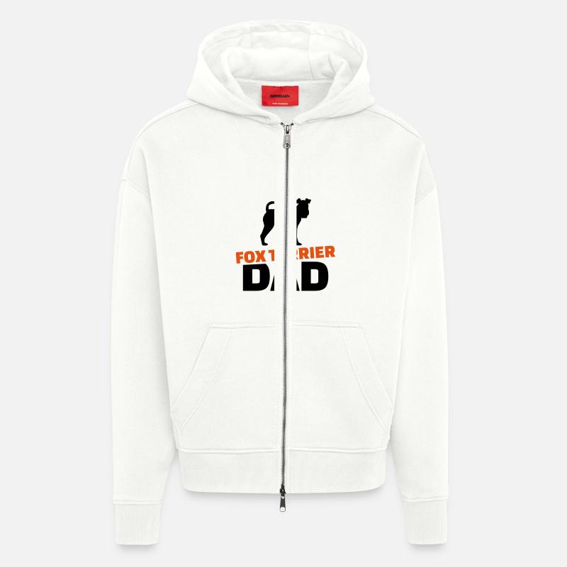 Fox terrier Dad - Veste à capuche bio épaisse oversize fabriqué en UE - OFF WHITE