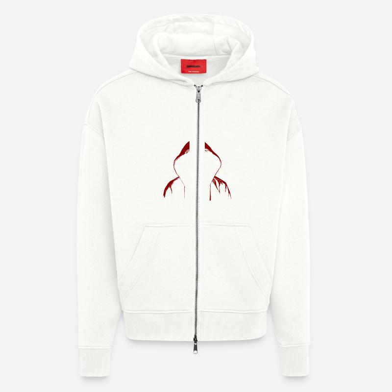 Sweat à capuche Hacker - Veste à capuche bio épaisse oversize fabriqué en UE - OFF WHITE