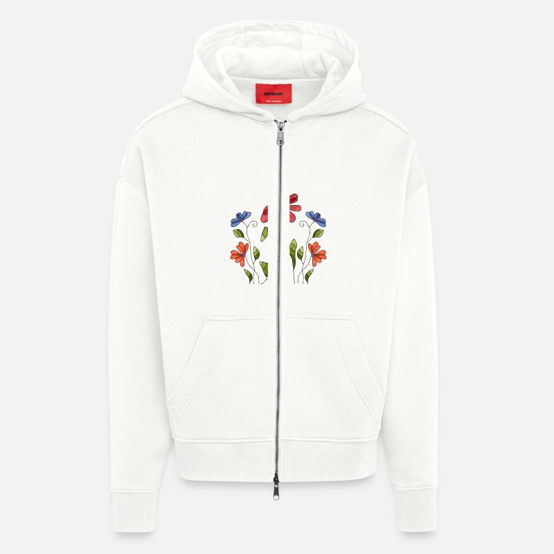 Fleur - Veste à capuche bio épaisse oversize fabriqué en UE - OFF WHITE
