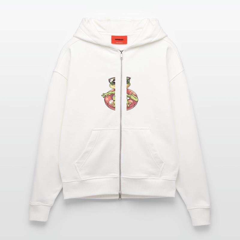 Lizard Comic Cool Zip Hoodie - made by SPREAD