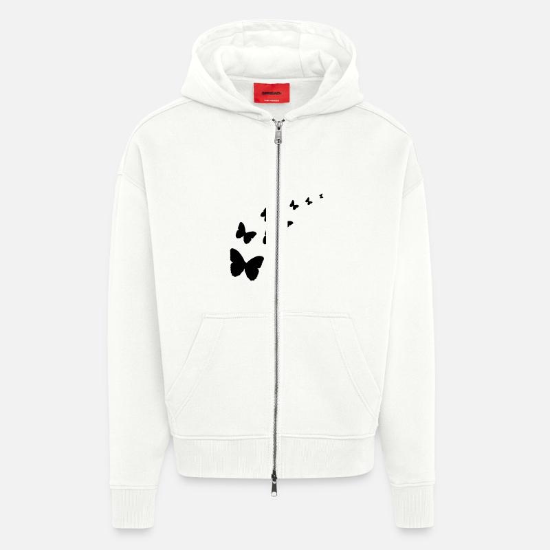 Schmetterlinge - Zip Hoodie - made by SPREAD - OFF WHITE