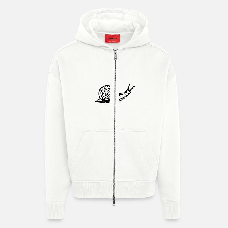 Snail noir et withe - Veste à capuche bio épaisse oversize fabriqué en UE - OFF WHITE