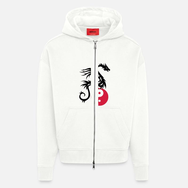 Drachen DRAKO | Yin & Yang - Zip Hoodie - made by SPREAD - OFF WHITE